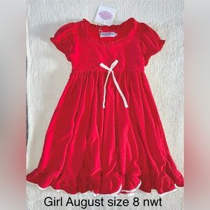 Girl August Dotted Red Gown